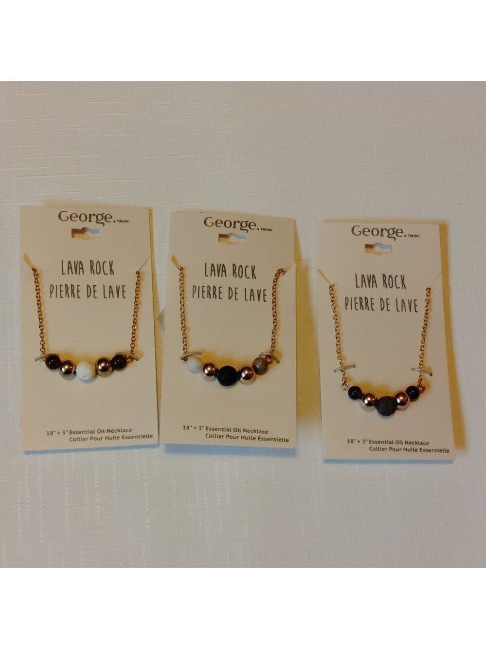 BEAUTIFUL LAVA ROCK Necklace Lot of 3 GROUNDING STONE BNIP